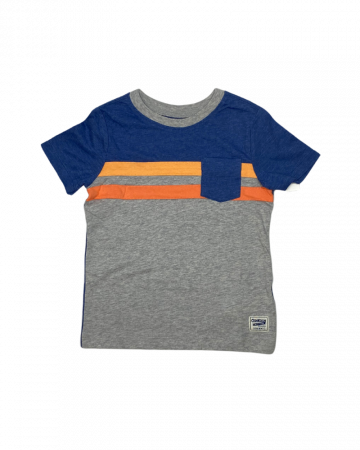 Tricouri copii - Tricou baieti, Oshkosh, dungi, bumbac, Gri, 93-99cm, 3 ani