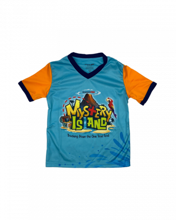 Tricouri copii - Tricou sport baieti, VBS, imprimeu text, Poliester, Bicolor, 104-110 cm, 4-5 ani