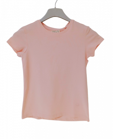 Tricouri copii - Tricou fete, OVS, Basic - Logo, Bumbac organic, Roz, 140 CM, 9-10 ani