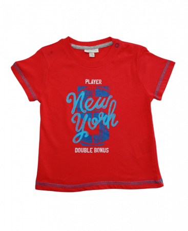 Tricouri copii - Tricou pentru fetite, OVS, imprimeu text, Bumbac, Rosu, 74 CM, 9-12 luni