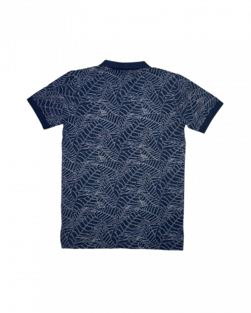 Tricou polo albastru inchis cu ferigi [1]