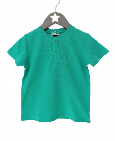 Tricouri copii - Tricou polo pentru copii, OVS, Bumbac, Turcoaz, 86 CM, 18-24 luni