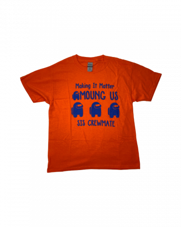 Imbracaminte copii - Tricou portocaliu " Amoung us-sis crewmate " GILDAN - 10-12 ani M