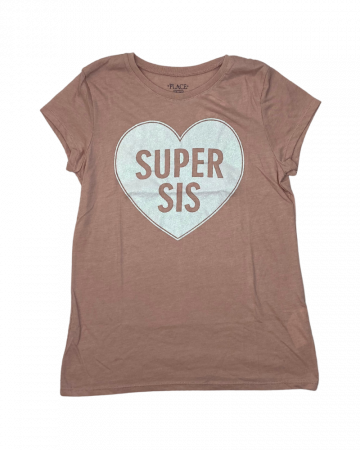 Tricouri copii - Tricou fete, The Children's PLACE, Super sis, Bumbac si poliester, Roz, 152 cm, 12 ani