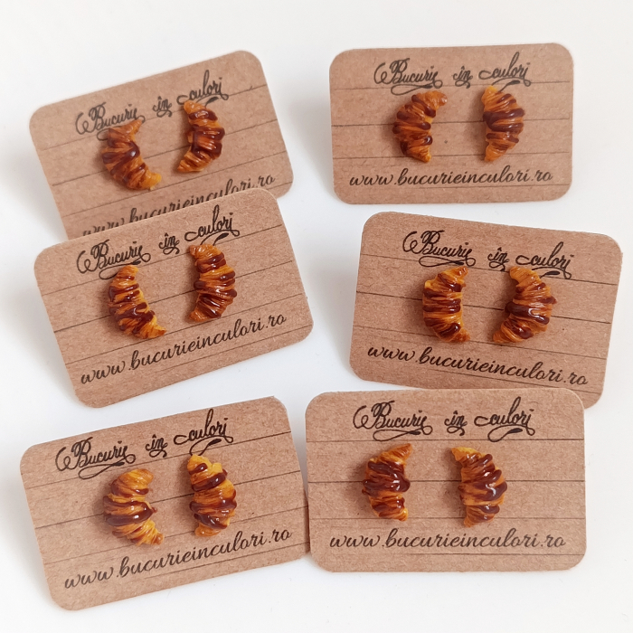 Cercei - Croissant cu ciocolata (stud) [3]