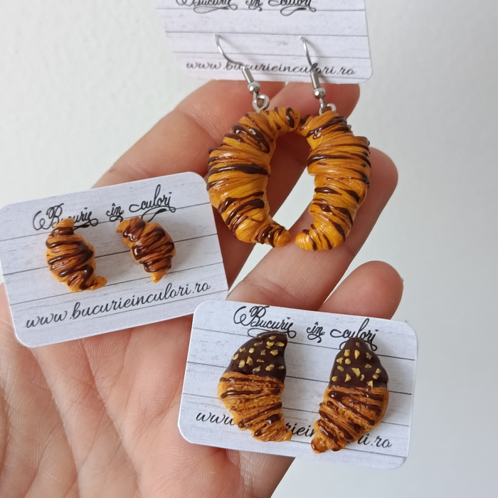 Cercei - Croissant cu ciocolata (stud) [3]