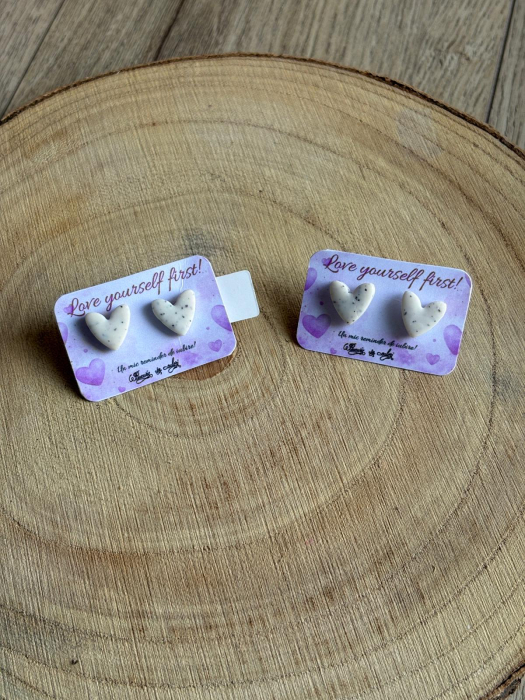 Cercei - Inimi Stracciatella (stud) [3]