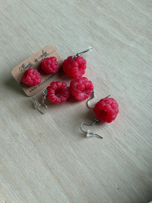 Cercei - zmeură rosie [2]