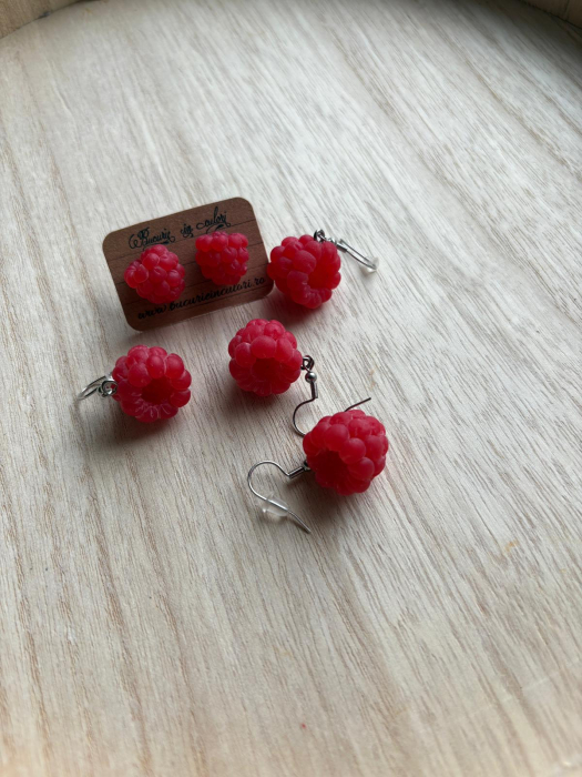Cercei - zmeură rosie [4]