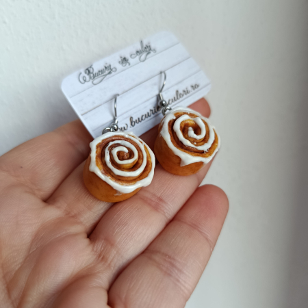 Cercei lut polimeric - Cercei - Cinammon rolls