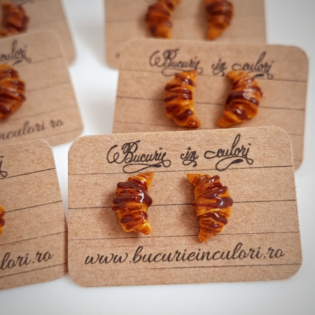 Cercei - Croissant cu ciocolata (stud) [1]