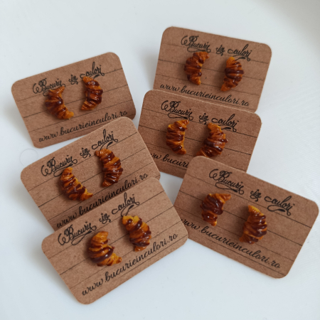 Cercei - Croissant cu ciocolata (stud) [5]