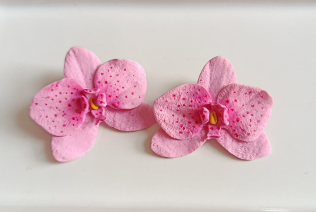 Petale de bucurie - Cercei cu șurub - orhidee roz