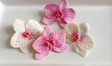 Cercei cu șurub - orhidee roz [1]