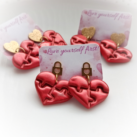 Love yourself first! - Cercei - Inima Puzzle-tortita inima