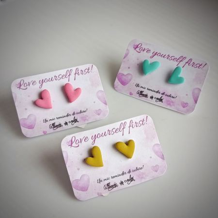 Love yourself first! - Cercei Inimi mici asimetrice