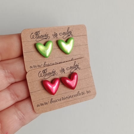 Cercei lut polimeric - Cercei - inimi sidefate