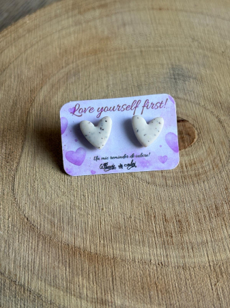 Cercei - Inimi Stracciatella (stud) [1]