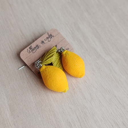 Cercei lut polimeric - Cercei - lămâie