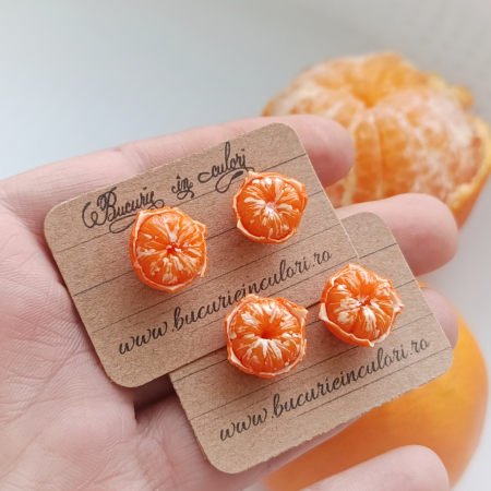 Yum-Yums - Cercei - mandarine ( cu șurub)
