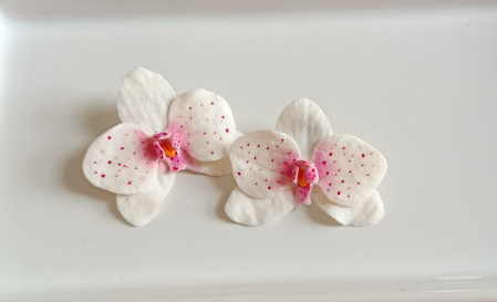 Petale de bucurie - Cercei orhidee alba