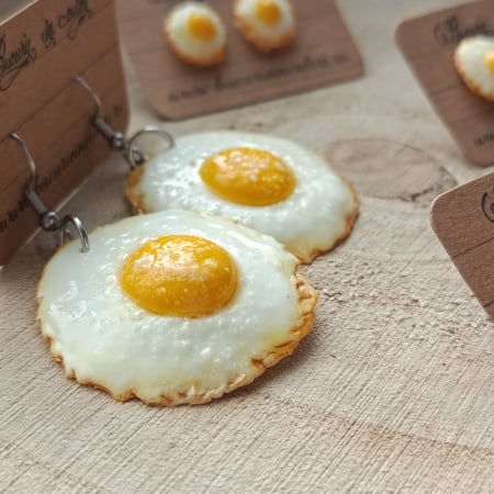 Cercei lut polimeric - Cercei - Oua prăjite