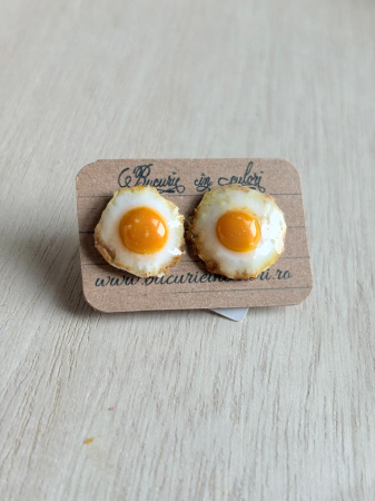 Cercei lut polimeric - Cercei - Oua prăjite