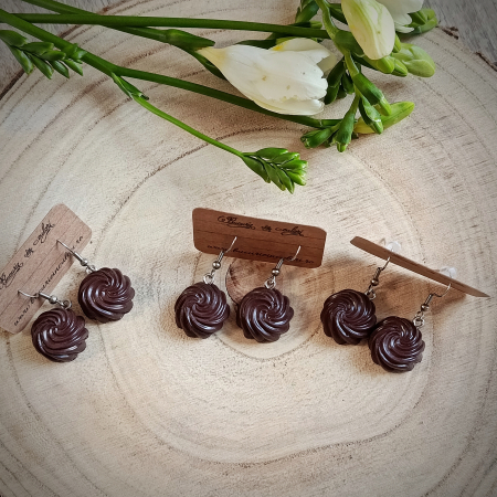 Cercei lut polimeric - Cercei - praline de ciocolata