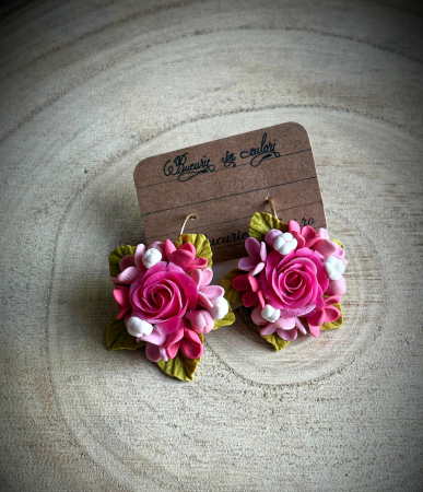 Cercei lut polimeric - Cercei - trandafiri