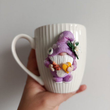 Căni artizanale, decorate cu bucurie ❤️ - Purple Gnome - cana personalizata