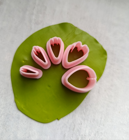 Decupatoare/cuttere pentru lut polimeric - Set decupatoare - petale de bujori