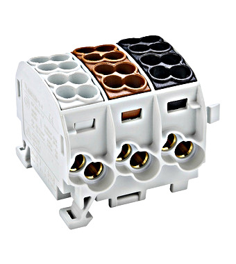 AL/CU-Main branch terminal, 25mm², 3-pole, isolated Schrack [1]