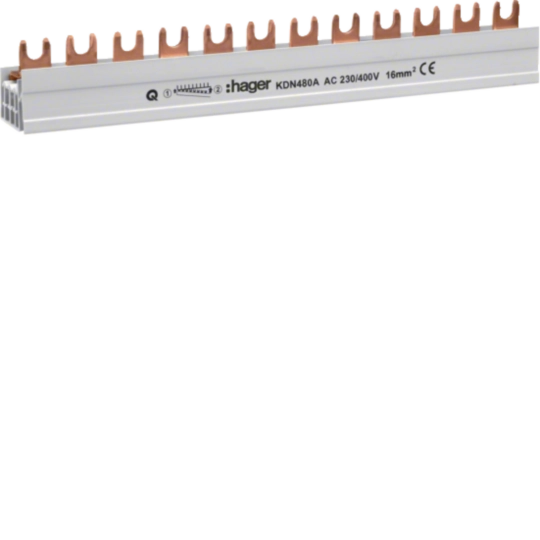 Busbar 4P furca 12M 16mmp 80A, HAGER, KDN480A [1]