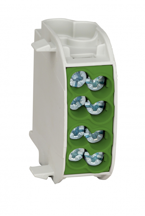 Clemă electrică Schrack IKA26130--, izolată, 25mm², pentru conductori Cu-Al, montaj DIN, unipolară, galben-verde (pe). [1]