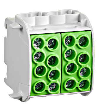 Clemă de derivaţie Cu-Al, 35mmp, 4in/4out PE Schrack [1]