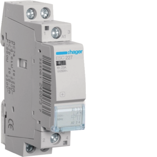 Contactor, 25A, 1ND/1NI, 230V, ESC227, Hager [1]