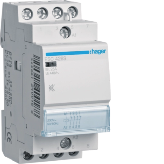 Contactor silentios, 25A, 4NI, 230V, ESC426S, Hager [1]
