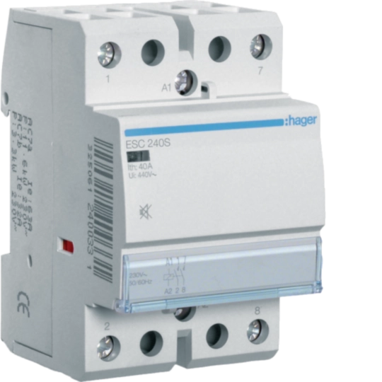 Contactor silentios, 40A, 2ND, 230V, ESC240S, Hager [1]