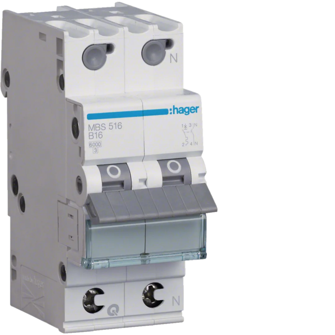 Disjunctor 1P+N 6kA B-16A QC 2M, MBS516 [1]