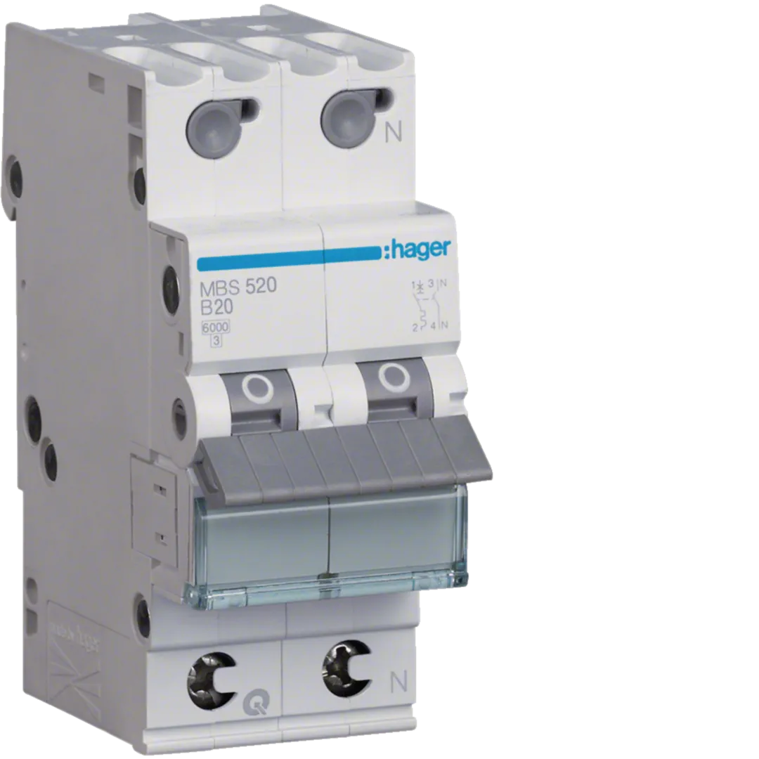 Disjunctor 1P+N 6kA B-20A QC 2M, MBS520 [1]