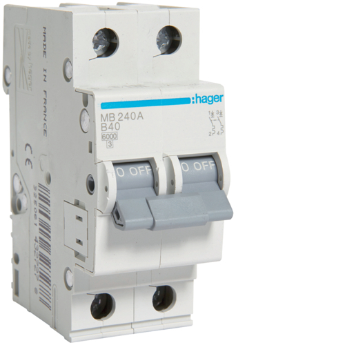 Disjunctor 2P, 40A, 6kA, B, 2M [1]