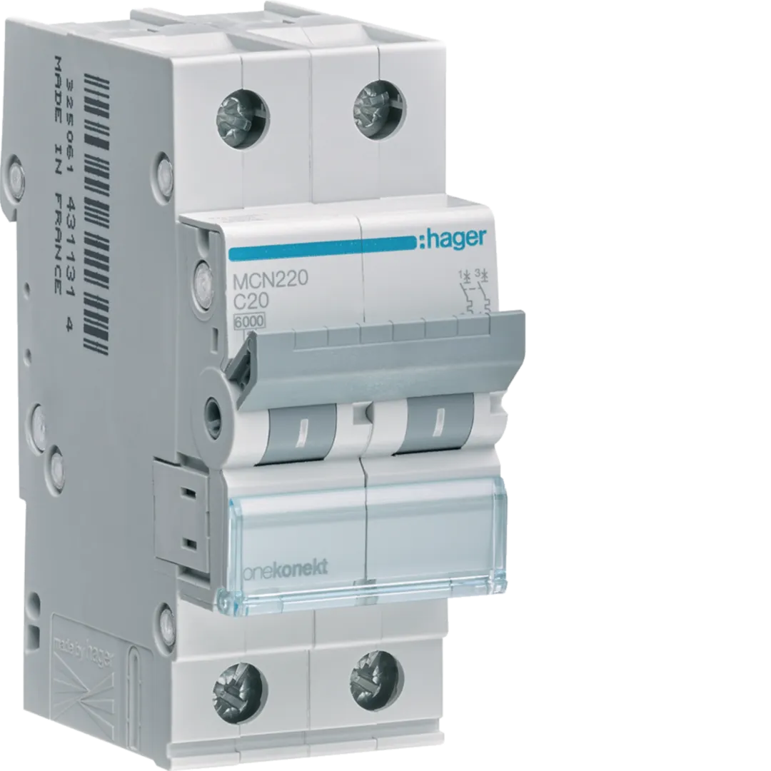 Disjunctor 2P 6kA C-20A 2M, MCN220 [1]