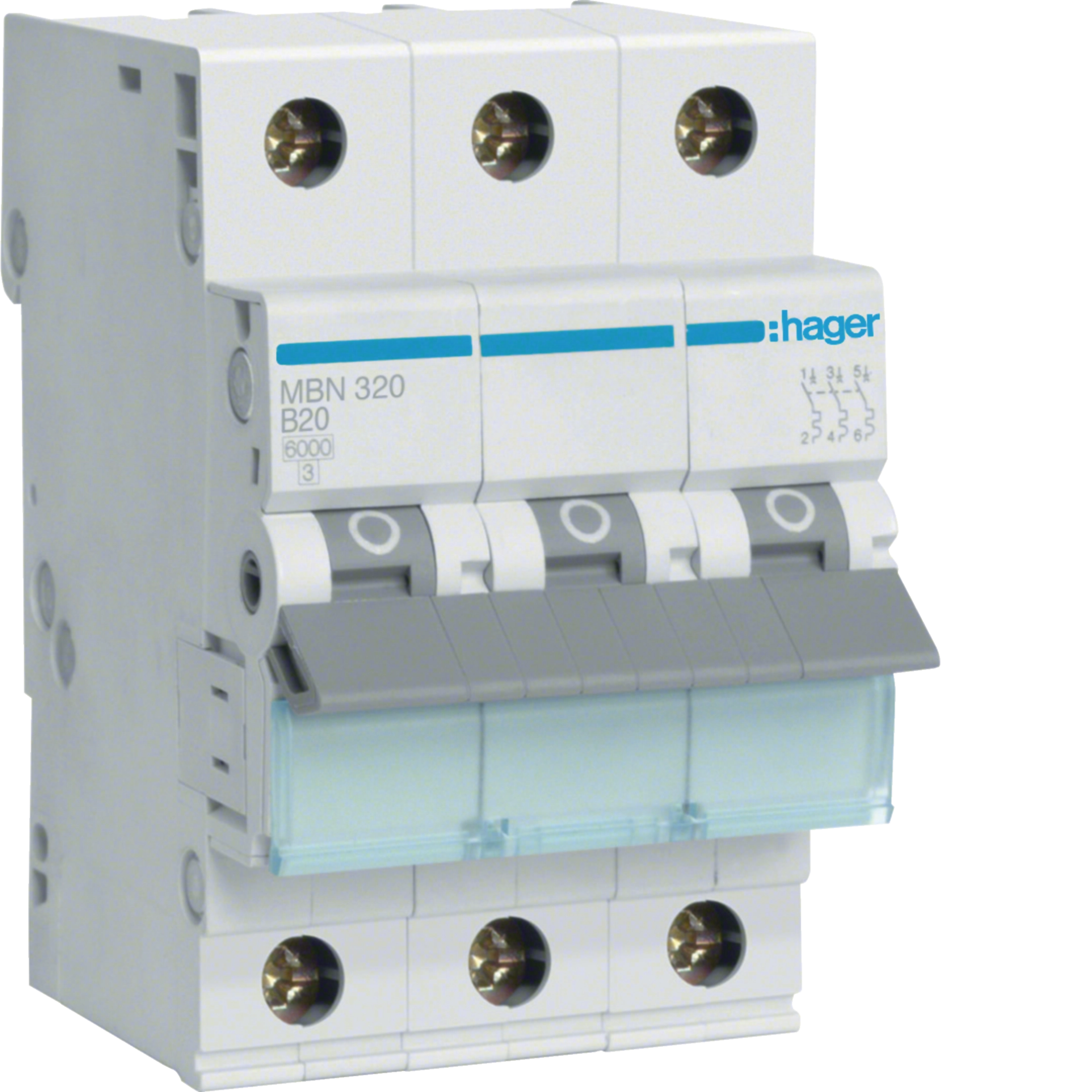 Disjunctor 3P, 20A, 6kA, curba B, Hager MBN320 [1]