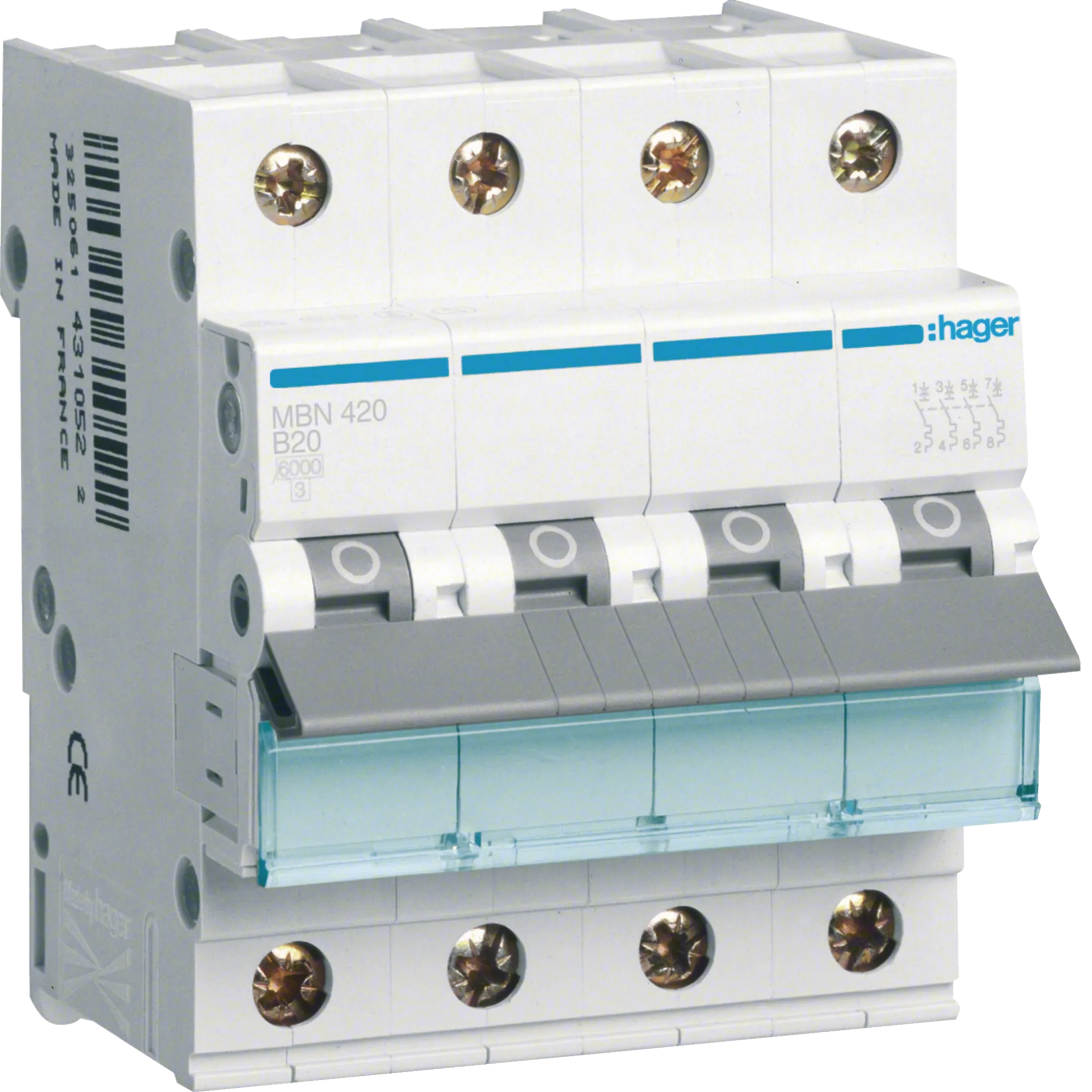 Disjunctor 4P 6kA curba B-20A, Hager MBN420 [1]