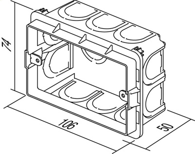Doza 3 module, zidarie, adancime 49 mm, TEM-DM30-U [3]