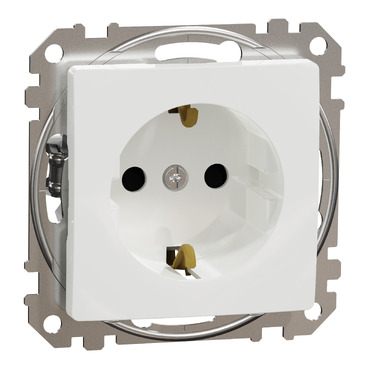  Priza 2P+E cu cu obturatoare, alb, Schneider Sedna Design SDD111021 [1]
