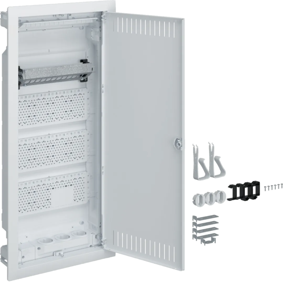 Volta multimedia VU48NW, 3 prize schuko, accesorii montaj, Hager [1]