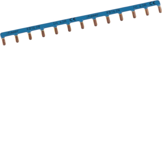 Accesorii tablouri - Bareta cu pini 1P 13M 63A 10mmp, albastru, HAGER, KB163N