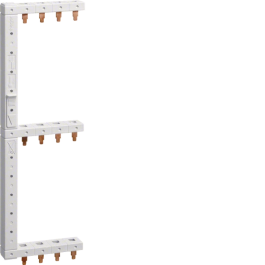 Busbar - Busbar 3P+N, 3 randuri 125mm, verticala, HAGER, KCF668L