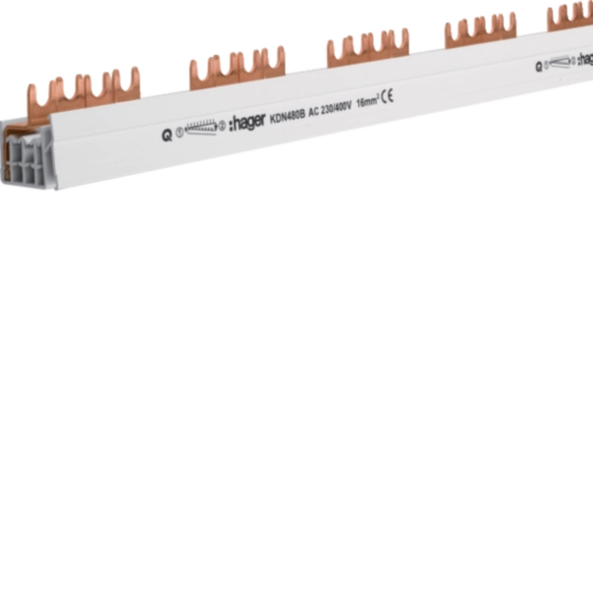 Busbar - Busbar 4P furca 57M 16mmp 80A, HAGER, KDN480B